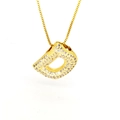 Elegant gold-plated necklace with a crystal-encrusted letter D pendant on a thin chain - Letter D