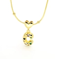 18k gold plated heart pendant necklace with multi-color zircon letter C on snake chain - Letter C Style