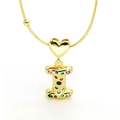 Detailed close-up of letter I pendant with multicolor stones and heart detail on snake chain - Letter I Style