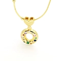 Macro shot of 18k gold plated necklace featuring a colorful zircon inlaid heart pendant - Letter O Style