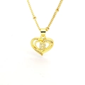 18k gold plated heart necklace with a diamond-encrusted letter B pendant on white background - English Letter B(B)