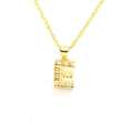 Collier doré avec pendentif lettre E orné de zircons taille baguette sur chaîne élégante - Lettre E