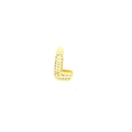 Macro shot of gold-plated letter L pendant with pavé white zircon stones - L-Gold Letter