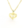 Macro detail of 18k gold heart pendant featuring a sparkling zircon-encrusted letter V - English Letter V(V)