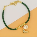 Green leather cord bracelet featuring gold charms of a basketball and high-top sneaker - Green Rope - Basketball Sneaker