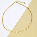 Close-up of gold cuban chain necklace with ten sparkling butterfly charms and lobster clasp - Butterfly (AC89) / Gold