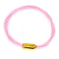 Dettaglio di bracciale in corda intrecciata rosa con chiusura magnetica dorata - Rosa Tenue (11#)