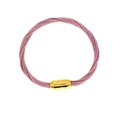 Detail of pink multi-strand woven rope bracelet with polished gold magnetic clasp - Pink (03#)