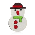 Broche bonhomme de neige en tissu scintillant avec écharpe rouge pour Noël - Bonhomme de neige