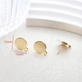 12mm vergoldete runde Ohrstecker mit Öse, Detailansicht von DIY-Schmuckkomponenten - 12mm / 10k Einzelstück / Gold