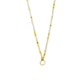 Handgemaakte kralenketting met gele amber kralen in gradiënt en gouden metalen sluiting - Gele Kralen Clip Ketting / Geel