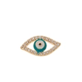 Golden Evil Eye pendant with clear zircon inlay and blue enamel detail jewelry - Pendant Only (Without Chain) (Evil Eye)