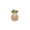 Pineapple jewelry pendant in 18k gold finish with green gems and white crystal pavé - Pendant Only (Without Chain) (Pineapple)