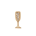 Close-up of a gold champagne glass pendant with sparkling white diamonds inside - Pendant Only (Without Chain) (Champagne Glass)