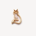 Pendentif chat en or 18 carats minimaliste avec finition or rose poli pour bijoux DIY - Breloque Chat (Pendentif Uniquement)