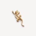 Pendentif lézard vintage en or 18k avec médaillon en verre creux à ouvrir - Breloque Lézard (Pendentif Uniquement)