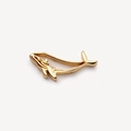 Pendentif médaillon baleine dorée polie avec design vintage minimaliste ouvrable - Breloque Baleine (Pendentif Uniquement)