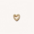 Pendentif médaillon coeur vintage en finition dorée avec pierres pavées brillantes - Breloque Cœur Zircon (Pendentif Uniquement)