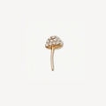 Puce d'oreille champignon dorée ornée de cristaux scintillants sertis pavé de haute qualité - Breloque Champignon Gemme (Pendentif Uniquement)