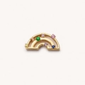 Pendentif arc-en-ciel en or 18 carats avec gemmes colorées et gravure 750 - Breloque Arc-en-Ciel Gemme (Pendentif Uniquement)