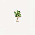 Pendentif arbre ajouré rétro doré avec des feuilles en cristal vert en forme de cœur - Breloque Arbre Cœur (Pendentif Uniquement)