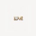 Pendentif lettre LOVE doré avec une pierre en zircone cubique étincelante en cœur - Breloque LOVE Cœur Gemme (Pendentif Uniquement)