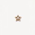 Pendentif étoile doré ajouré avec une pierre précieuse ronde étincelante au centre - Breloque Étoile Gemme (Pendentif Uniquement)