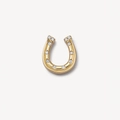 Pendentif fer à cheval doré avec pierres blanches serties sur fond beige minimaliste - Breloque Fer à Cheval Gemme (Pendentif Uniquement)
