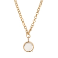 Collier médaillon vintage plaqué or 18 carats avec pendentif en cristal facetté - Collier Médaillon Rond / Collier Rond Doré
