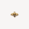 Pendentif abeille doré avec rayures en émail noir et ailes aux détails précis - Charme Abeille Dorée