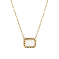 Collier doré avec pendentif fleur, pierre rectangulaire et gemmes multicolores - Collier Médaillon en Verre Rectangle Zirconium Coloré