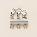 Chiusura magnetica a tre fili in argento lucido per stratificare collane multiple - Argento 3 Strati