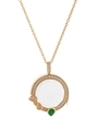 Retro 18k gold plated locket pendant necklace with clear crystal and multicolor gemstones - Transparent Locket Necklace Style D