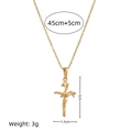 Gold vintage flower cross necklace in titanium steel with 18K gold plated finish - January