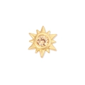 Star-shaped gold necklace pendant with champagne zircon stone on white background - Sun Charm Only (Without Necklace)