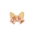 Elegant gold butterfly zircon necklace pendant with sparkling champagne gemstones - Pink Zirconia Bow Charm Only (Without Necklace)