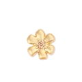 Elegante orecchino a fiore in oro con uno zircone color champagne al centro - Ciondolo Fiore Portafortuna Dorato Solo (Senza Collana)