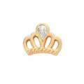 Collana a corona dorata con pietra in zircone a taglio pera per donna - Ciondolo Corona Solo (Senza Collana)