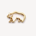 Minimalist golden hollow bear pendant with a polished metallic finish for necklaces - Hollow Bear Shape Pendant / Pendant Only (No Chain)