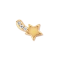 Orecchino a stella cadente dorata con smalto giallo e zirconi bianchi brillanti - Ciondolo Cometa Solo (Senza Collana)