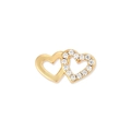 Elegante ciondolo a doppio cuore intrecciato in oro con zirconi bianchi brillanti - Ciondolo Doppio Cuore Solo (Senza Collana)