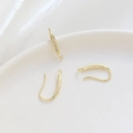Dettaglio ganci per orecchini a U placcati oro 14k con zirconi micro-pave per bigiotteria - 1# Gancio Orecchino Zircone 14k