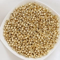 Vista macro de cuentas espaciadoras facetadas bañadas en oro 14K para joyería DIY - 4# Cuenta Láser (D3622) / 50 Piezas/Paquete (4mm) / Oro de 14K