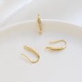 Dettaglio gancio per orecchini a U placcato oro 14k con zirconi per gioielli fai-da-te - 2# Gancio Orecchino Zircone 18k