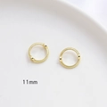 Vista detallada de anillos de textura retorcida de 11mm bañados en oro 14K para DIY - Para Cuentas de 8MM / Oro de 14K (Precio Individual)