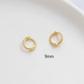 Detalle de anillos de cuentas dorados de 9mm con diseño de cuerda para joyería DIY - Para Cuentas de 6MM / Oro de 18k (Precio por Unidad)