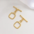 Poliertes 14k vergoldetes quadratisches Knebelverschluss-Set für DIY Schmuckherstellung - 2# 18k Gold Quadratischer Knebelverschluss