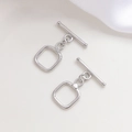 Quadratischer versilberter OT-Knebelverschluss für Schmuck mit polierter Oberfläche - 3# Weißgold Quadratischer Knebelverschluss