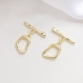 Poliertes 14k vergoldetes geometrisches OT-Knebelverschluss-Set für DIY-Schmuck - 4# 14k Gold Geometrischer Knebelverschluss