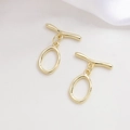 Polished 14k gold plated toggle clasp set for DIY baroque pearl necklace jewelry making - 7# 14k Gold Irregular OT Clasp